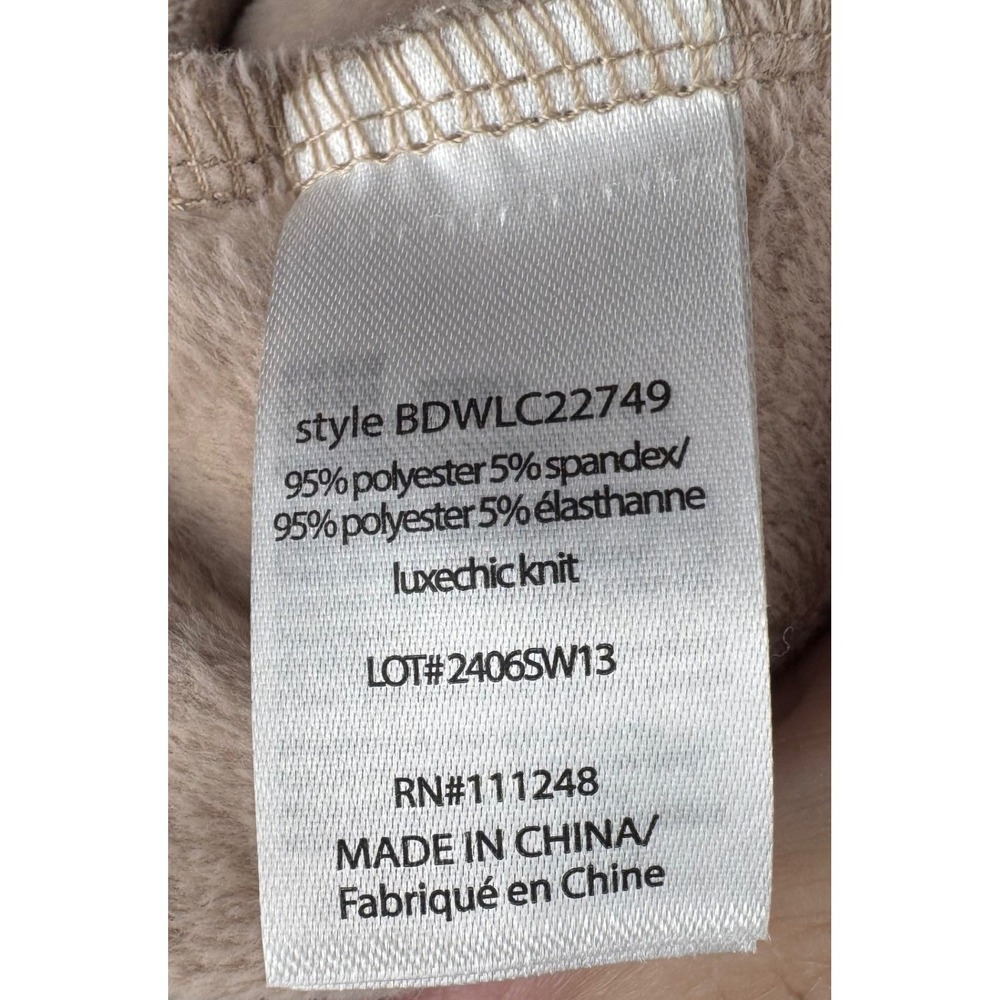 Barefoot Dreams LuxeChic Sweatshirt Women Large Tan Crew Neck Cozy Loungewear - Picture 7 of 10
